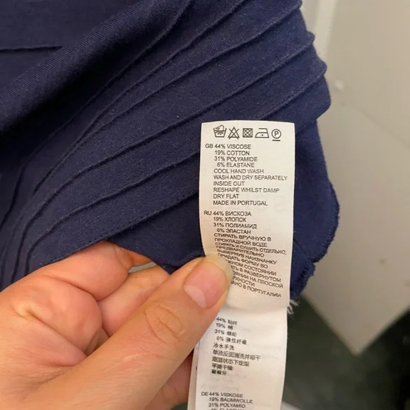 Reiss Blue Ribbed Bodycon Mini Dress - Picture 5 of 7